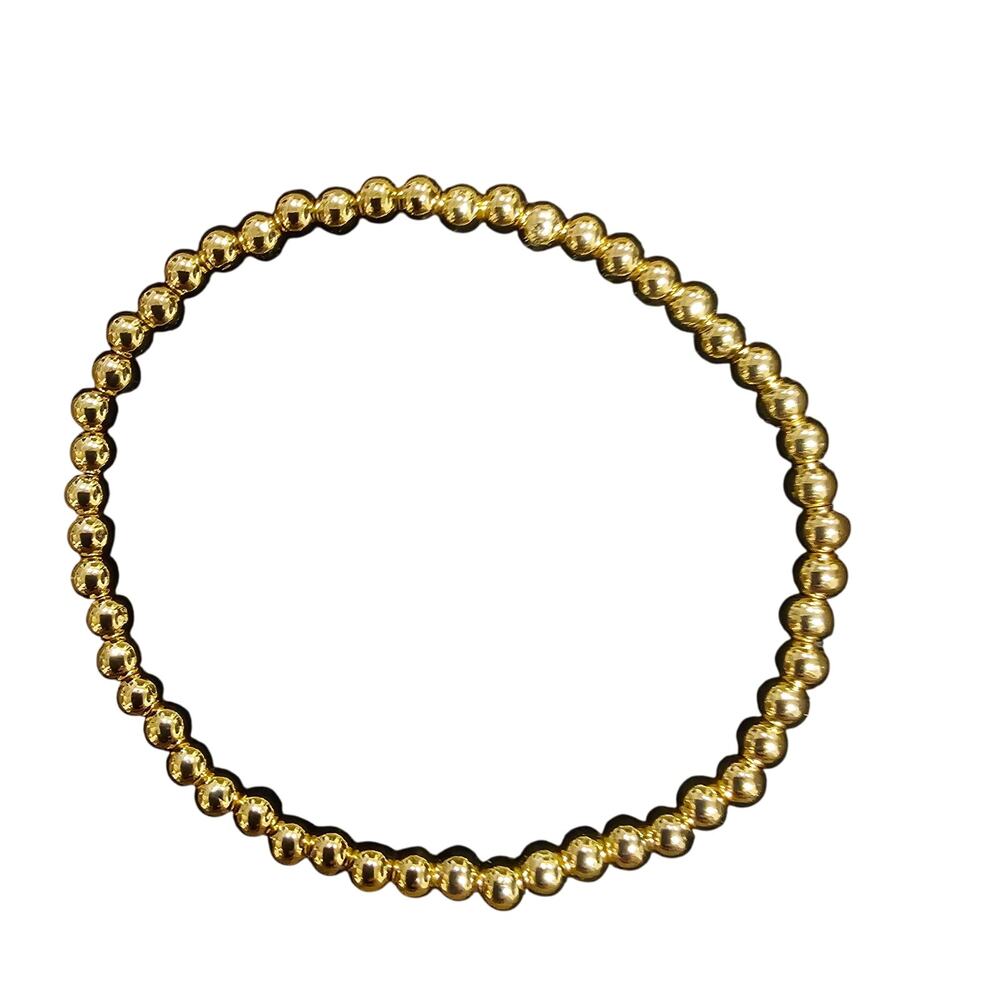 Gold Bracelet Set 4pc Minimalist Stack Beaded Paperclip Chain Dainty Jewelry - Picture 2 of 10